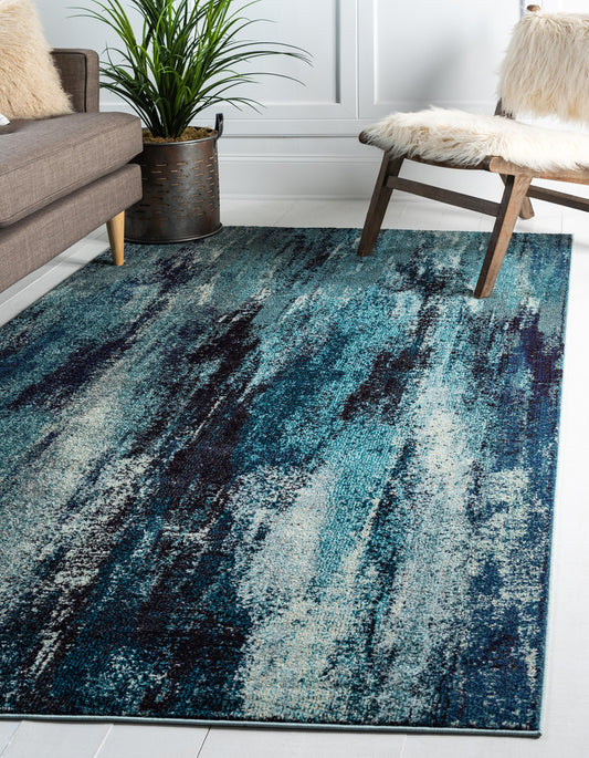 modern color blend area rug living room low pile durable