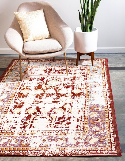 area rug vintage faded style living room decor