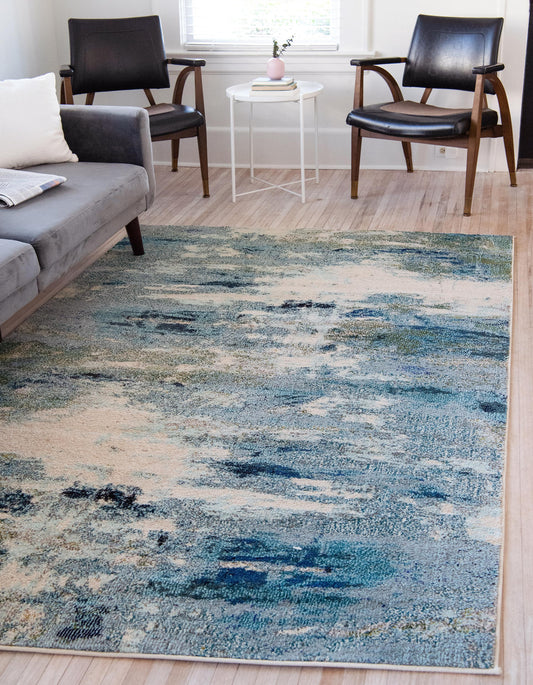 area rug modern watercolor blend living room abstract
