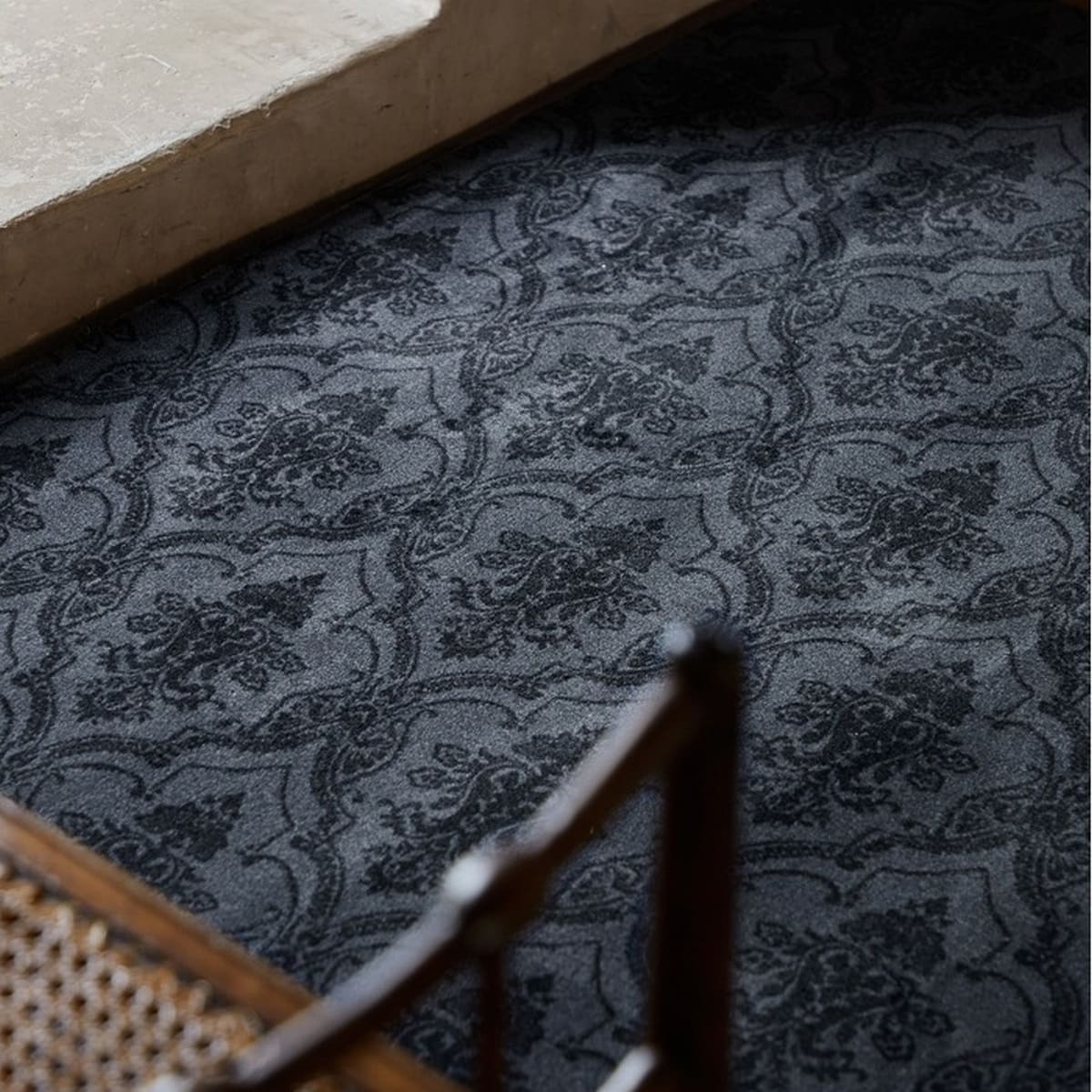 Area Rug - Bohemian, Black – Vintage Damask Pattern