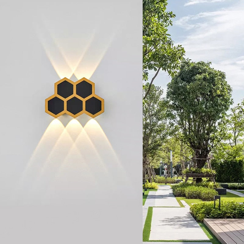 Outdoor Wall Light Modern Hexagonal LED Downlight