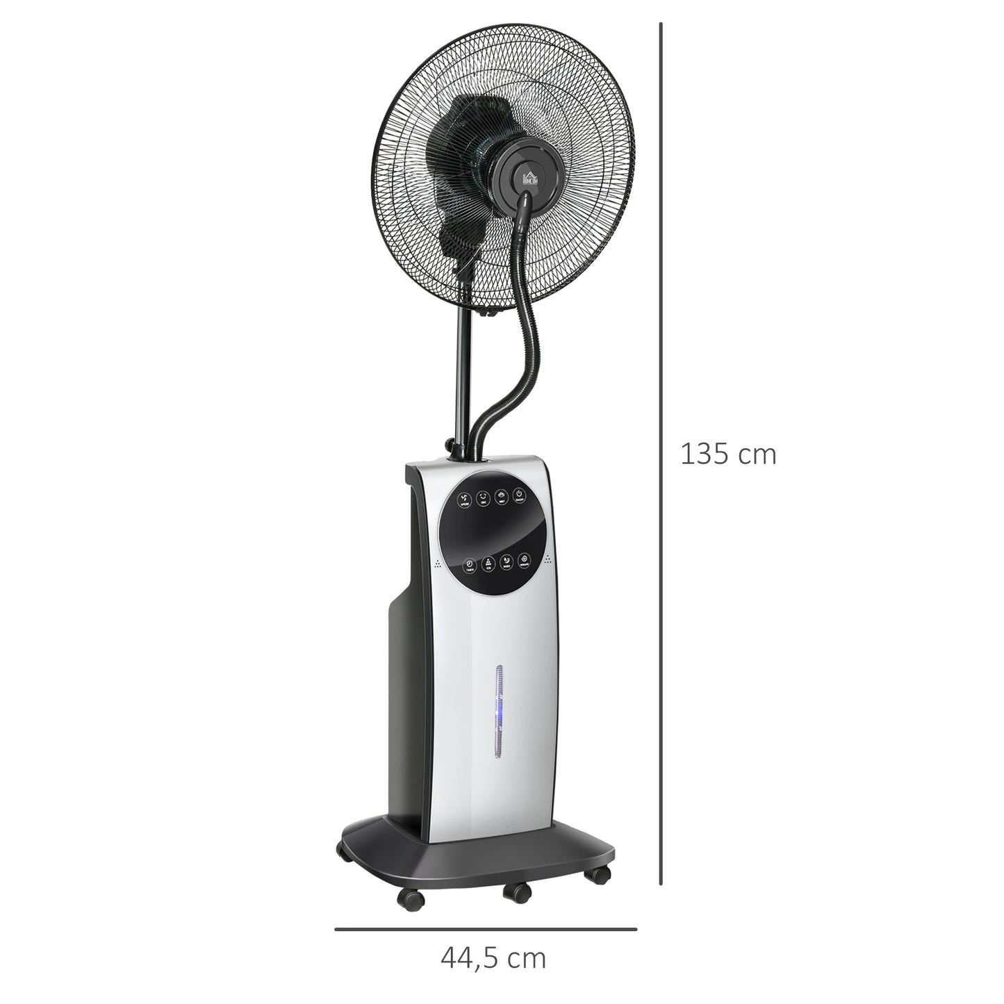 Misting Fan – Pedestal 90W Tall, 12-Hour Timer, Patio