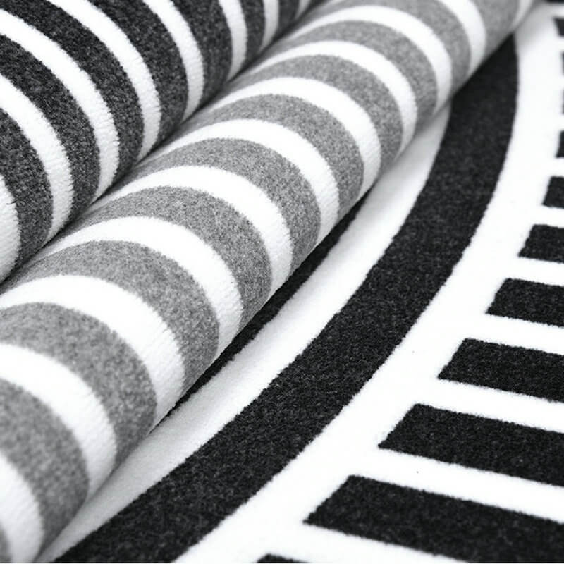 Area Rug - Bohemian, Contemporary Black and White Modern