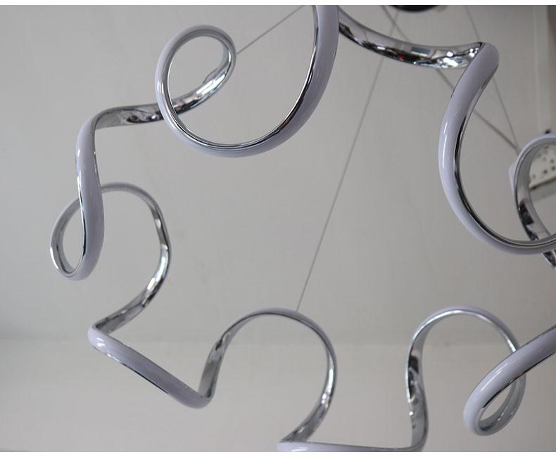 Modern Abstract Chandelier, PVC Aluminum Statement Light for Living Room Dining