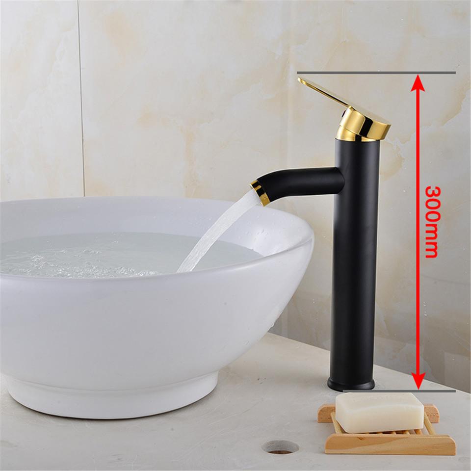 Bathroom Faucet Black Matte Stainless Steel Modern