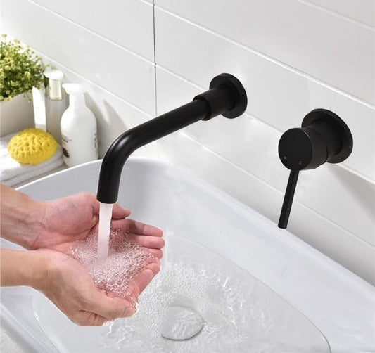 bathroom faucet modern wall mounted brass fixture