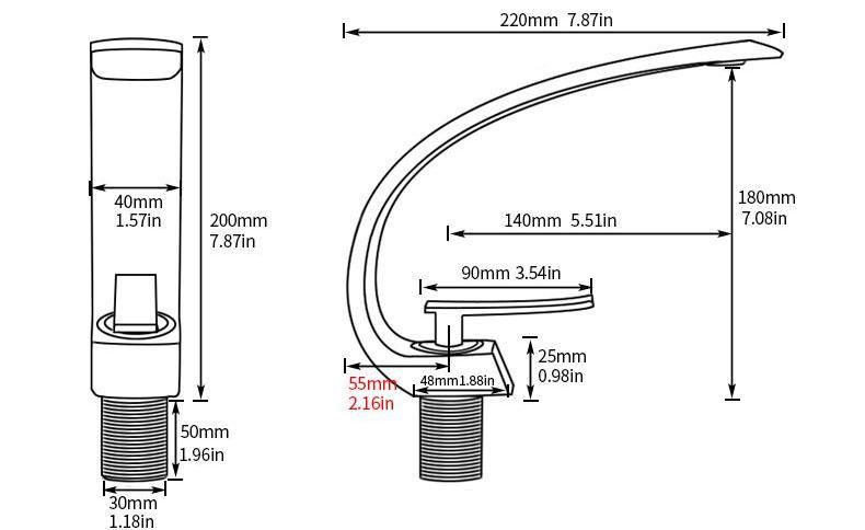 Bathroom Faucet Modern Brass Single Handle Crane Design