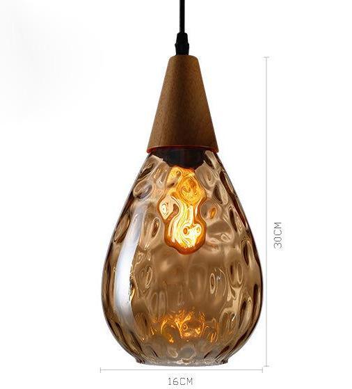 Nordic Dimpled Glass Pendant Lamp, Warm Drop Light for Kitchen Dining Room