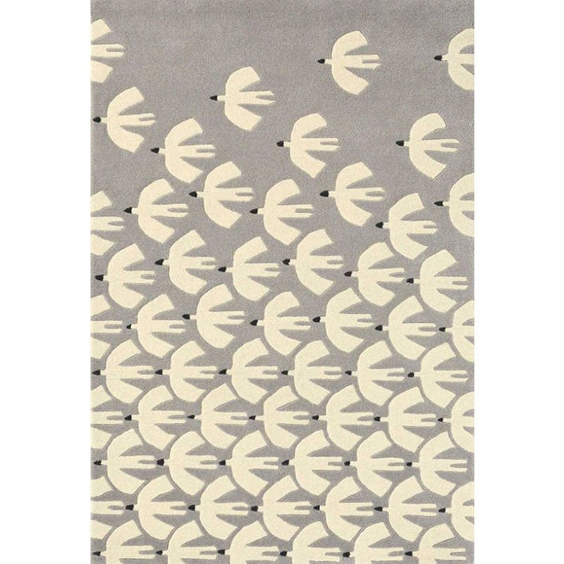 Area Rug - Bohemian, Creative Yellow Flying Bird Pattern