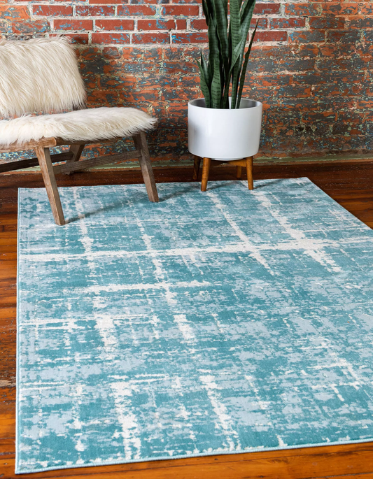 area rug modern faded low pile living room