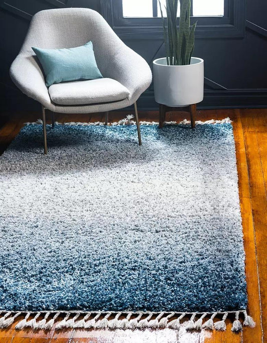 area rug shaggy gradient modern living room