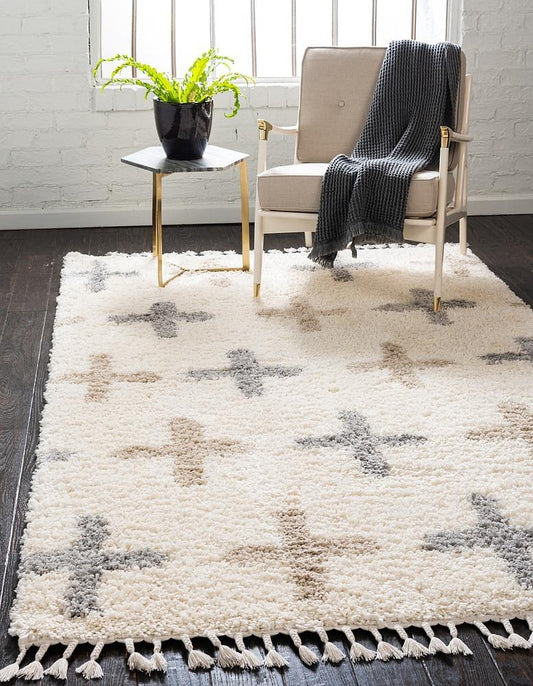 nordic shaggy area rug modern living room