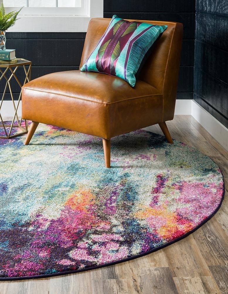 Area Rug Modern Watercolor Purple Abstract