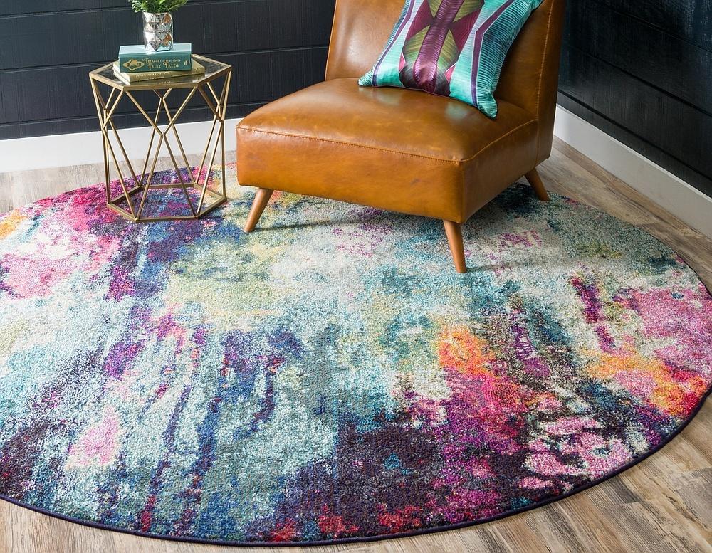 Area Rug Modern Watercolor Purple Abstract
