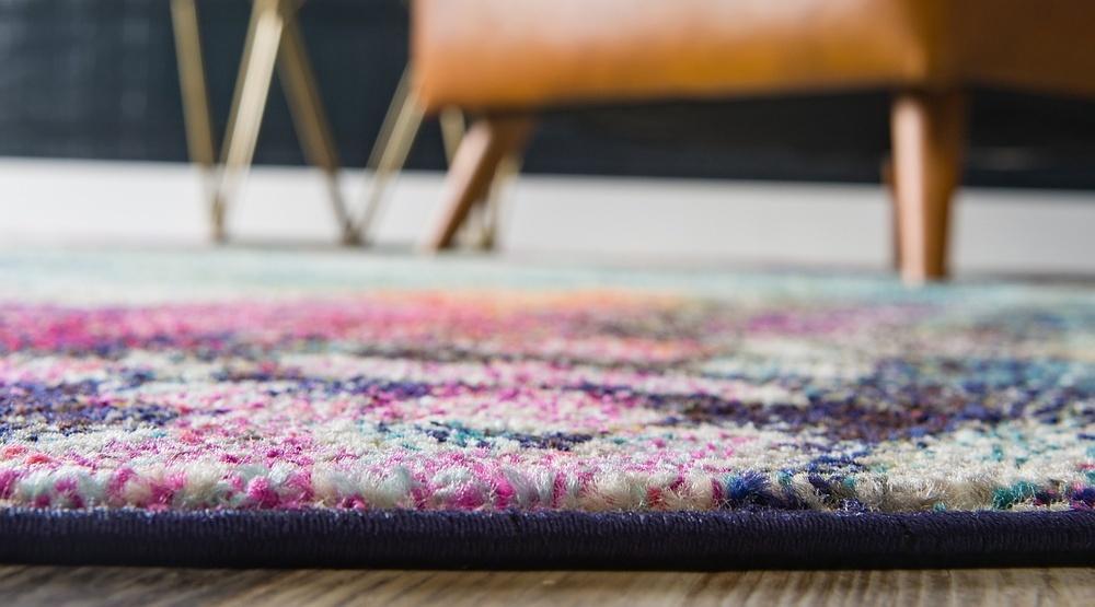 Area Rug Modern Watercolor Purple Abstract