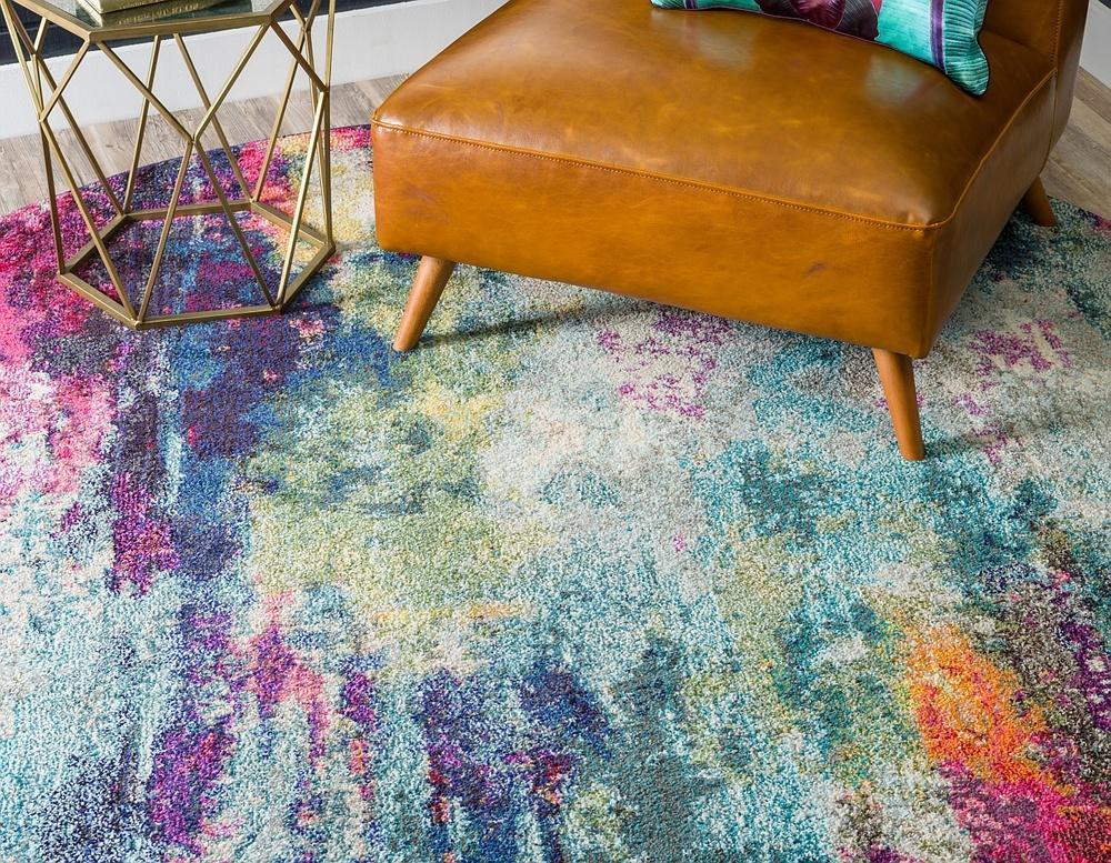 Area Rug Modern Watercolor Purple Abstract