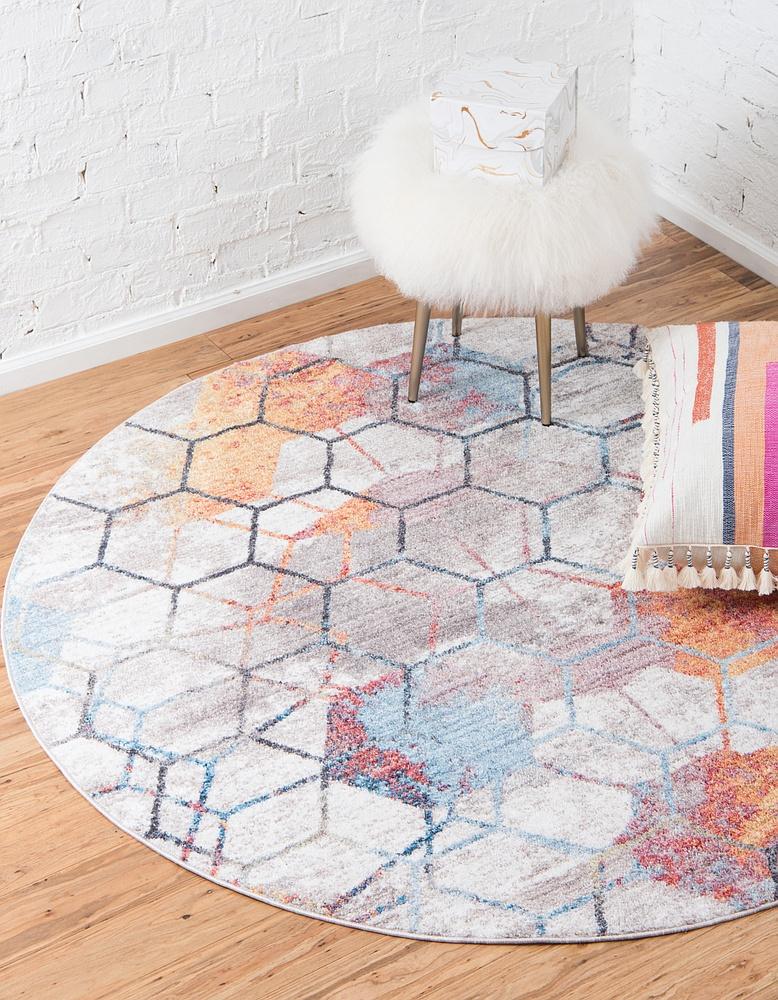 Area Rug – Modern, Hexagon Pattern Color Blend