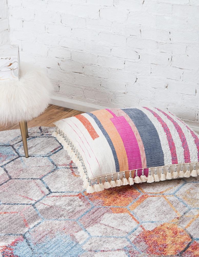 Area Rug – Modern, Hexagon Pattern Color Blend