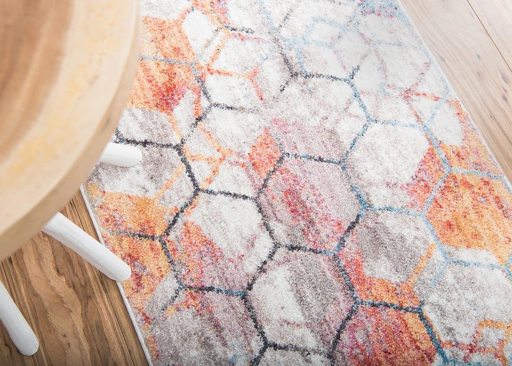 Area Rug – Modern, Hexagon Pattern Color Blend