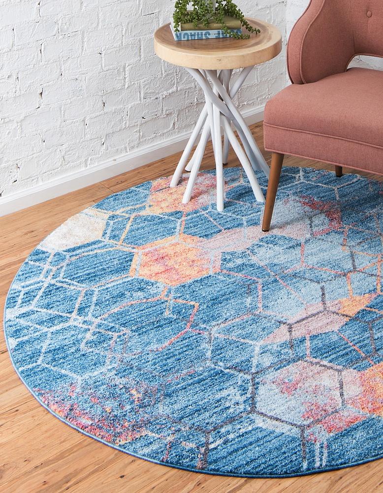 Area Rug – Modern, Hexagon Pattern Color Blend