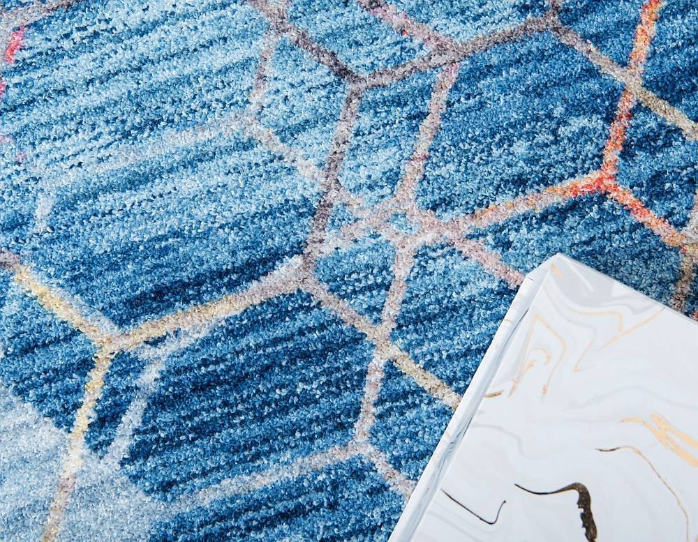 Area Rug – Modern, Hexagon Pattern Color Blend
