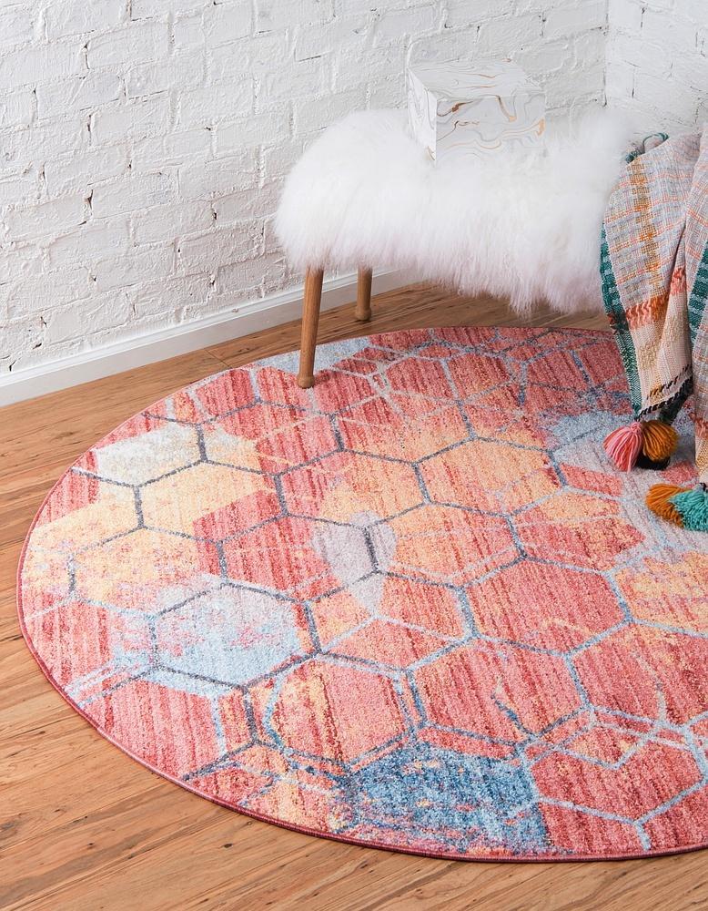 Area Rug – Modern, Hexagon Pattern Color Blend