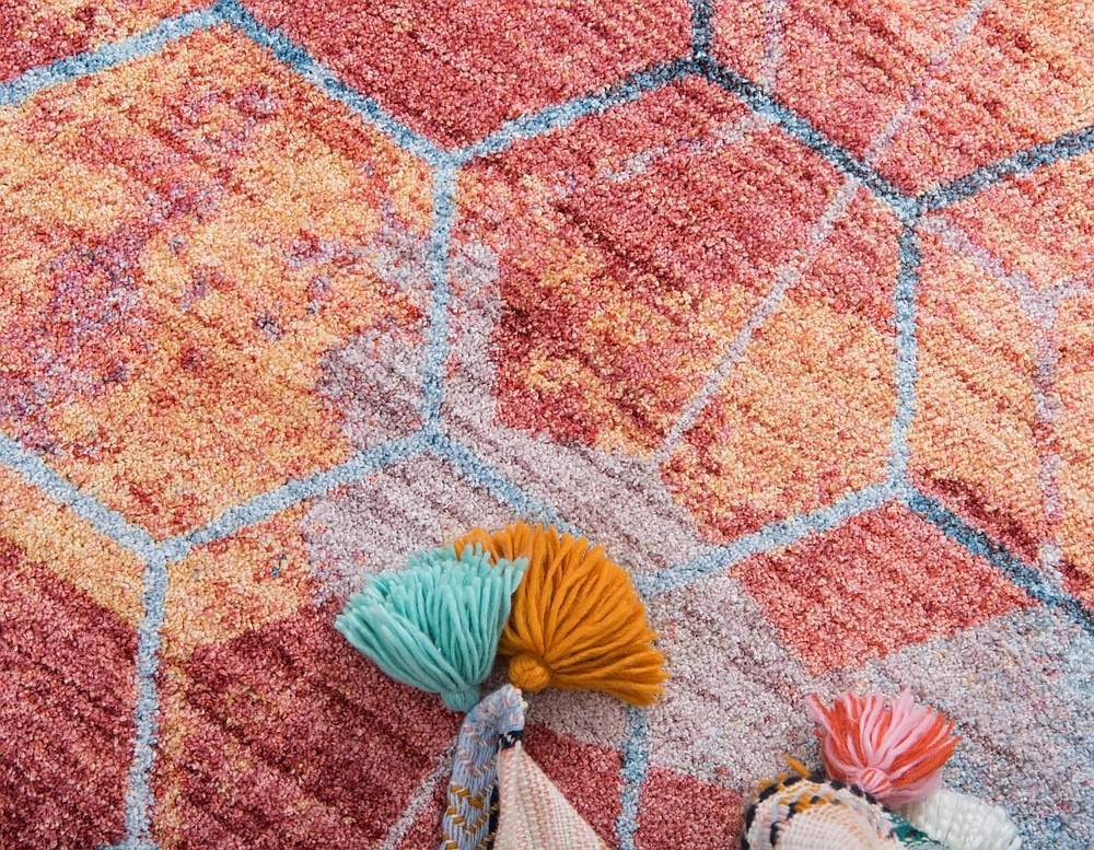 Area Rug – Modern, Hexagon Pattern Color Blend
