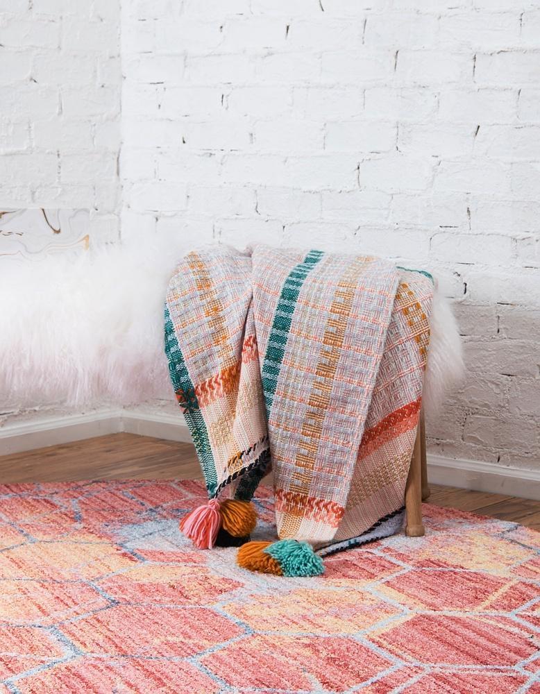 Area Rug – Modern, Hexagon Pattern Color Blend