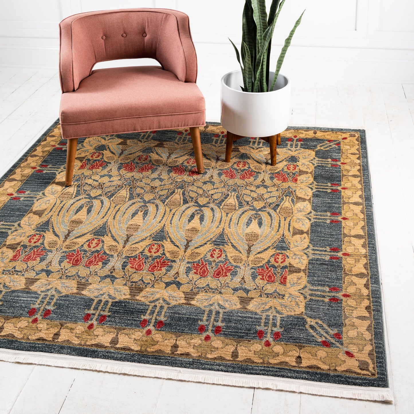 Area Rug Vintage Modern Fringe Living Room