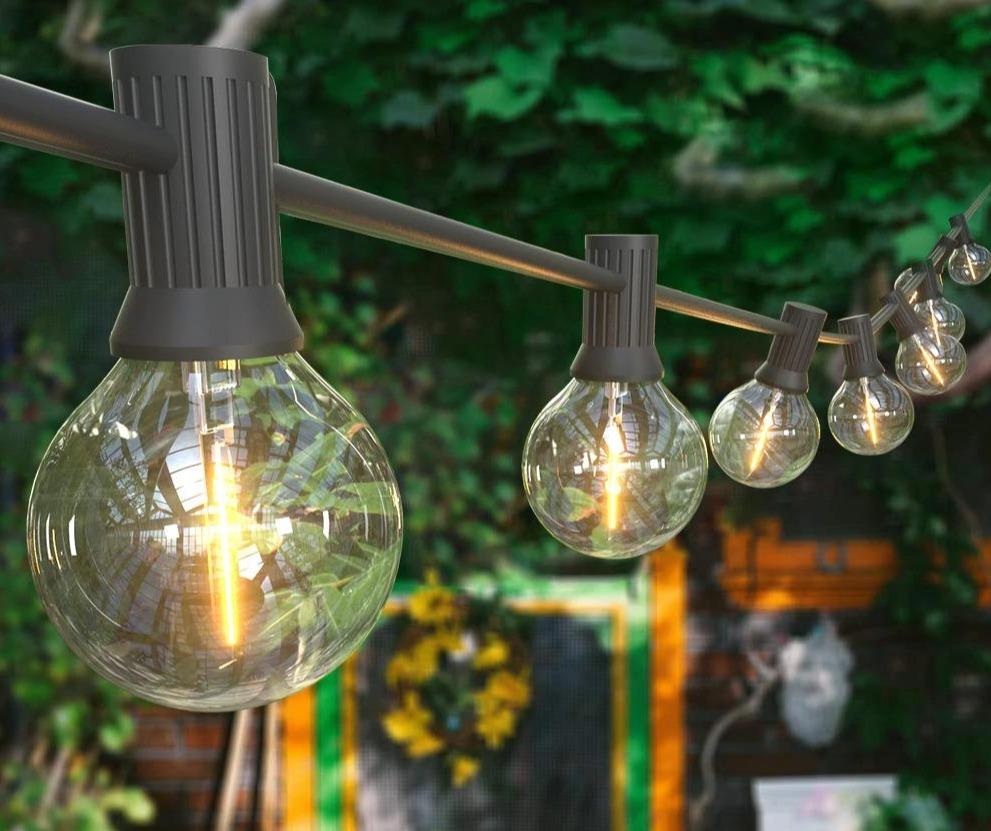 Weatherproof Connectable G40 String Lights, LED Bulbs for Patio Backyard