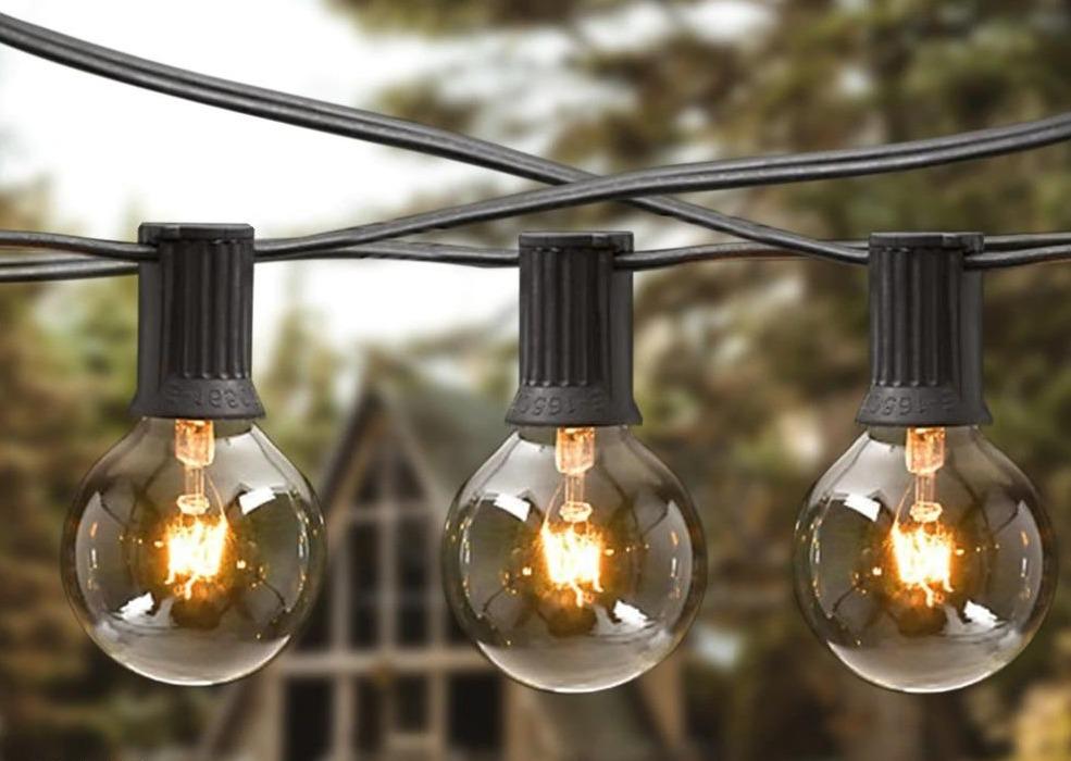 Weatherproof Connectable G40 String Lights, LED Bulbs for Patio Backyard