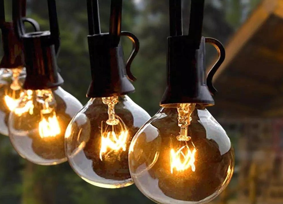 Weatherproof Connectable G40 String Lights, LED Bulbs for Patio Backyard