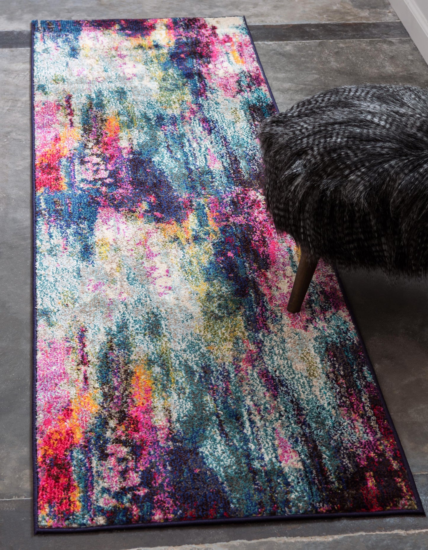 Area Rug Modern Watercolor Purple Abstract