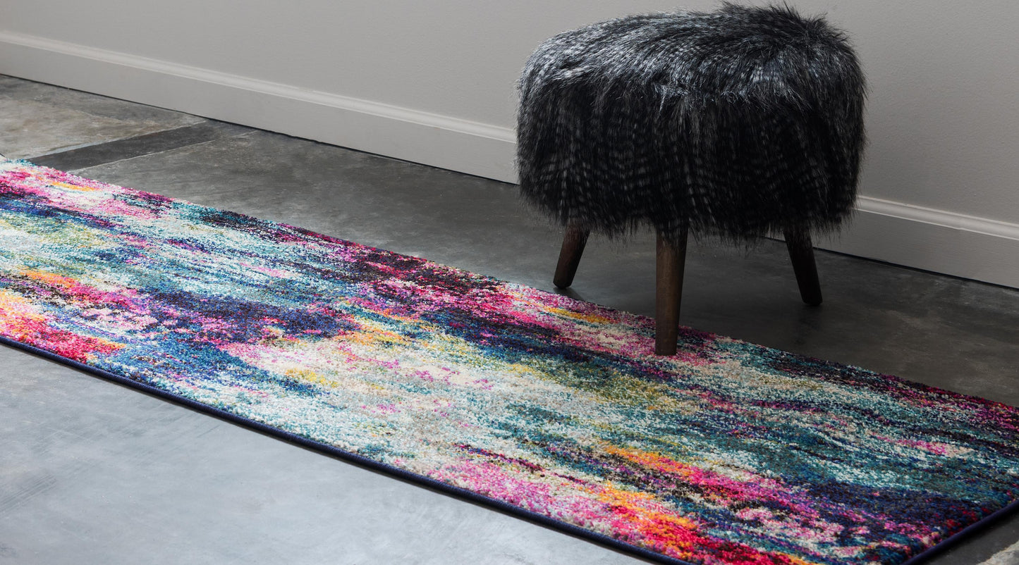 Area Rug Modern Watercolor Purple Abstract