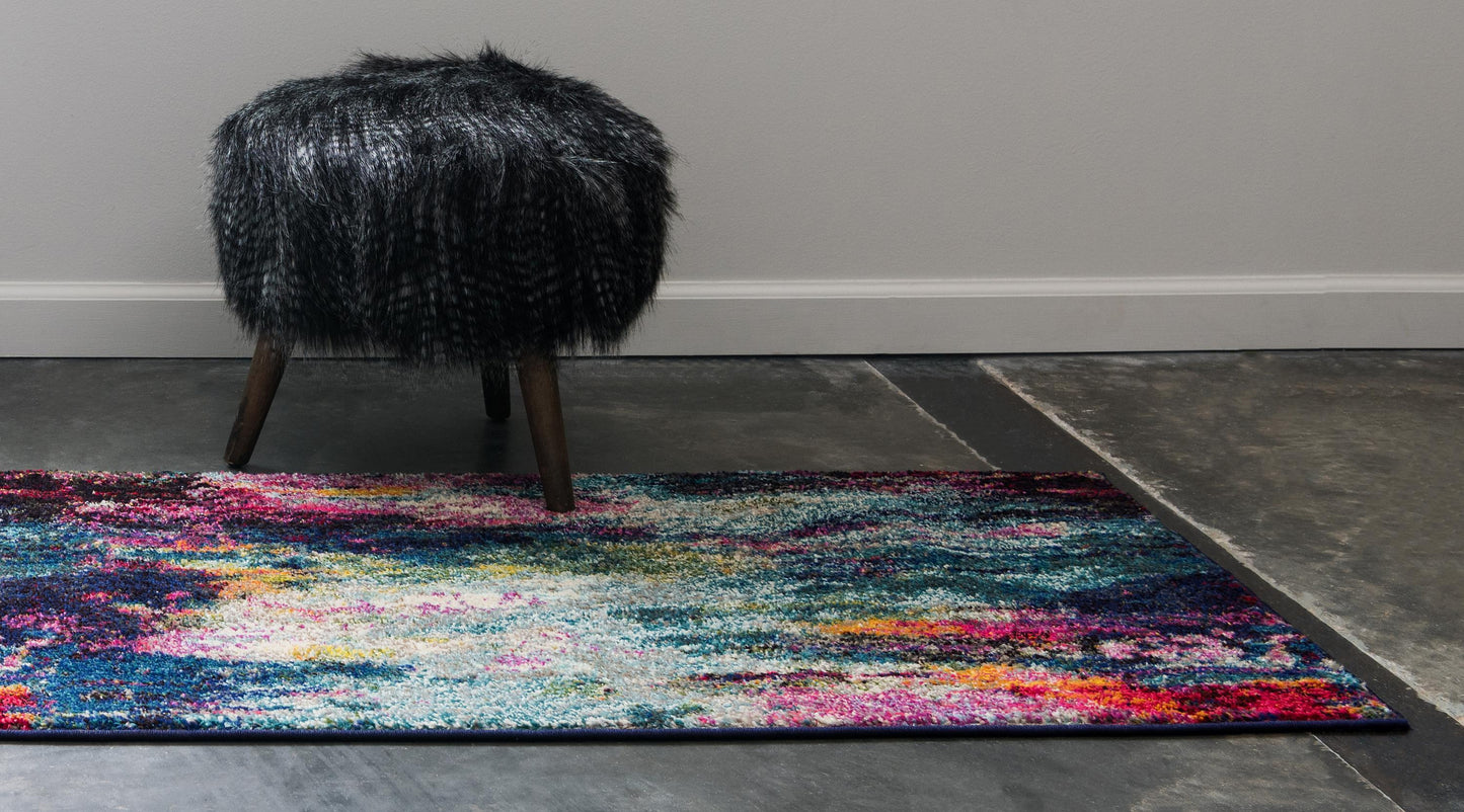 Area Rug Modern Watercolor Purple Abstract