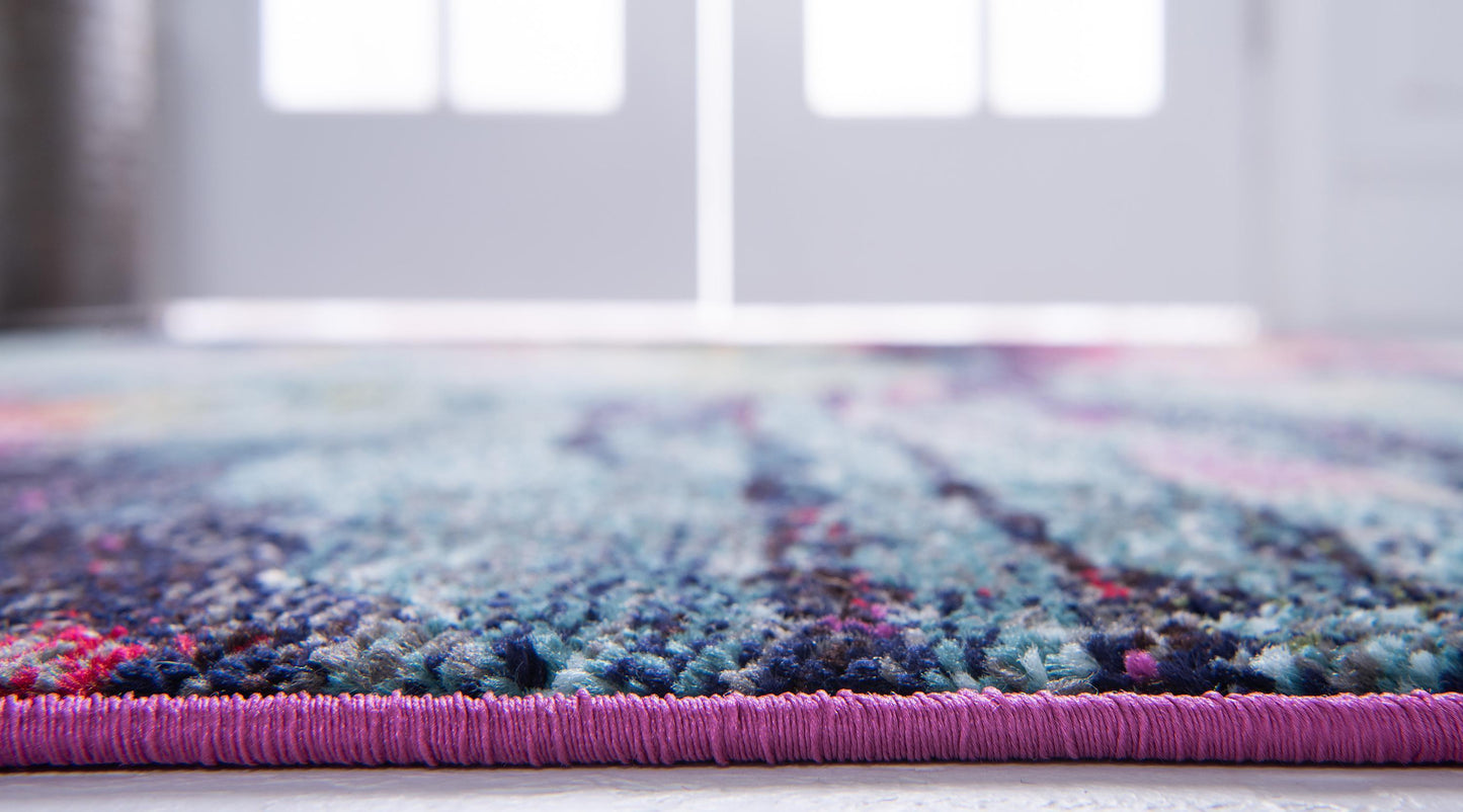 Area Rug Modern Watercolor Purple Abstract