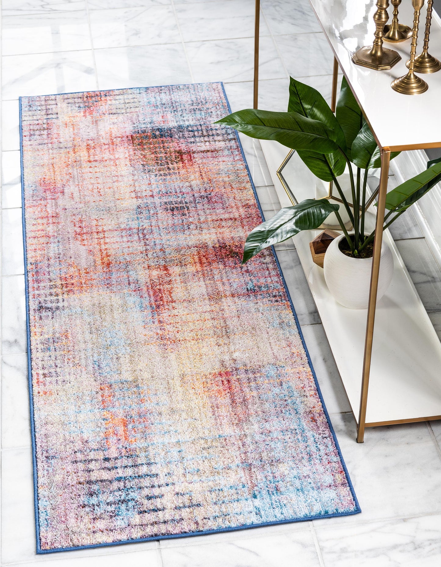 Area Rug – Modern, Faded Grid Soft