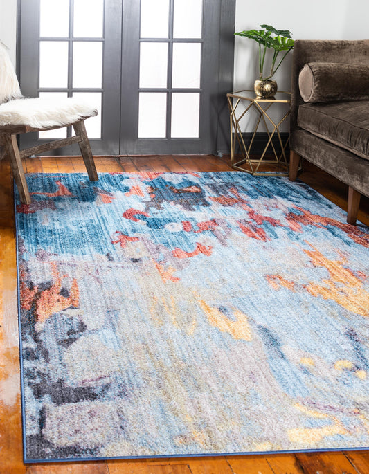 area rug modern sunrise blend durable living room