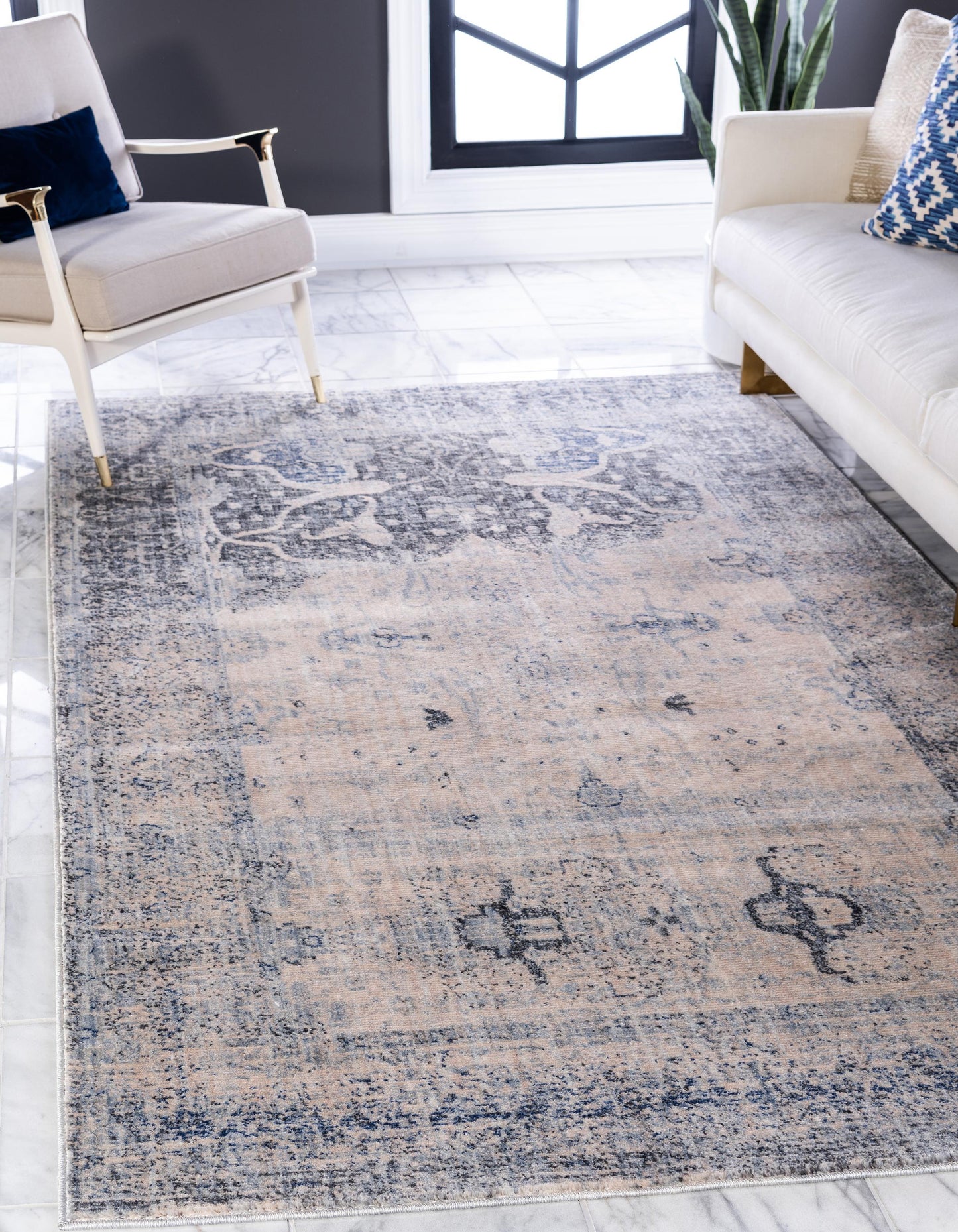 Modern Area Rug Living Room Abstract Washable