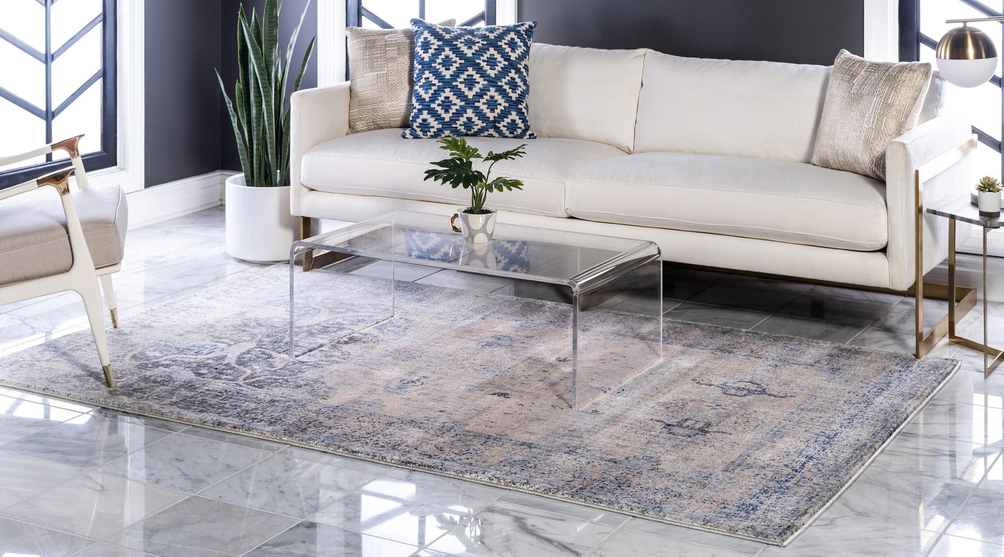 Modern Area Rug Living Room Abstract Washable