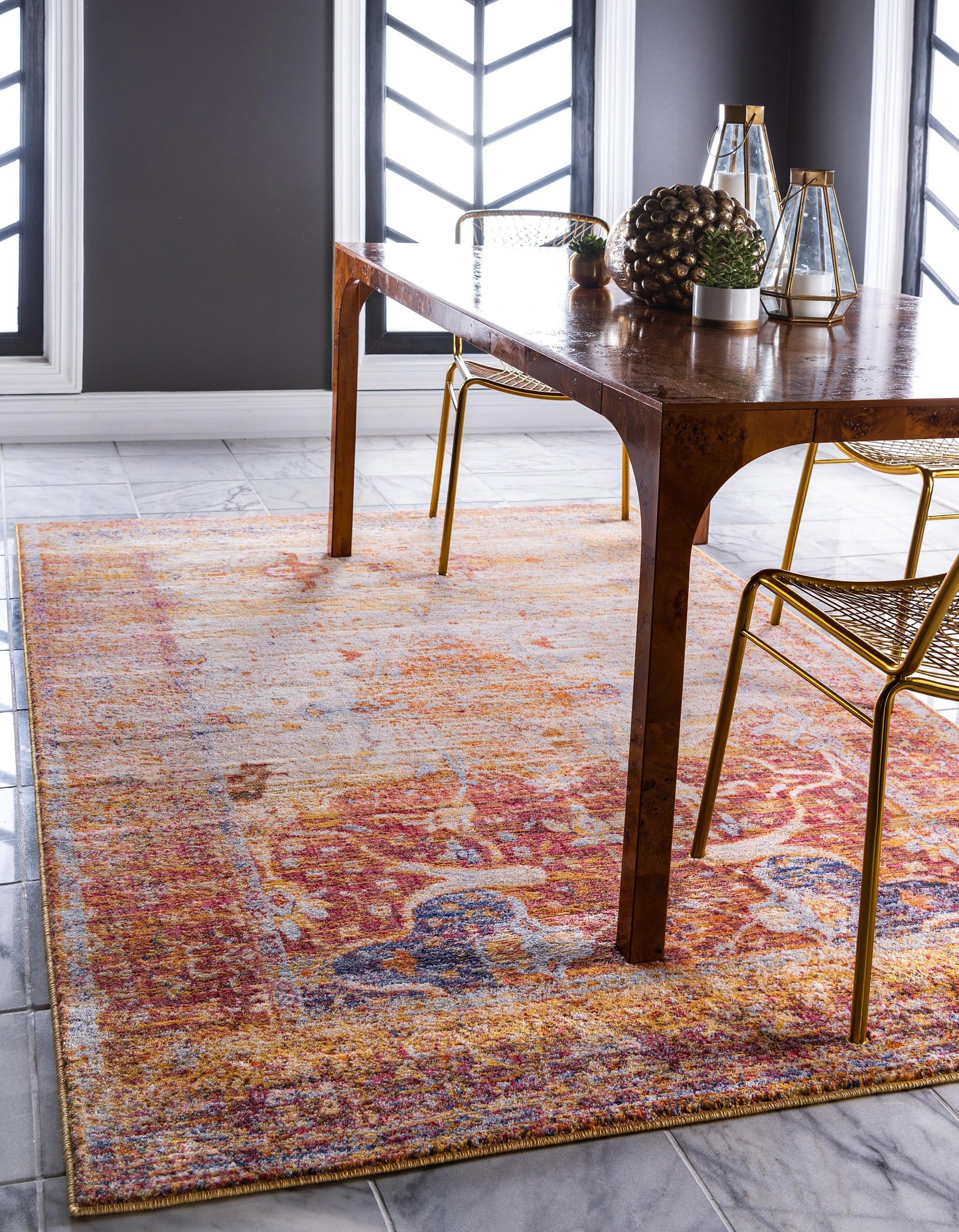 Modern Area Rug Living Room Abstract Washable