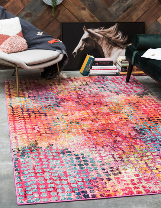 modern circular area rug living room patterned