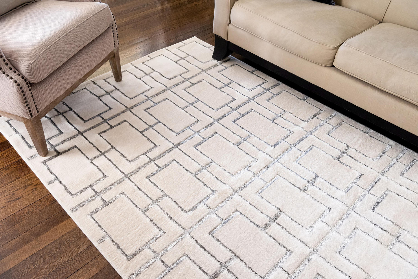 Area Rug – Modern, Cube Pattern Luxury