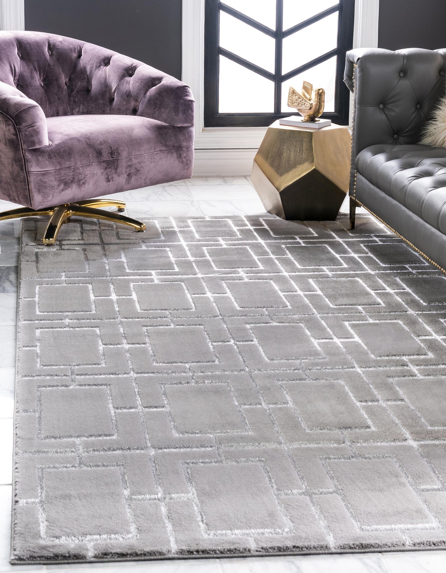 Area Rug – Modern, Cube Pattern Luxury