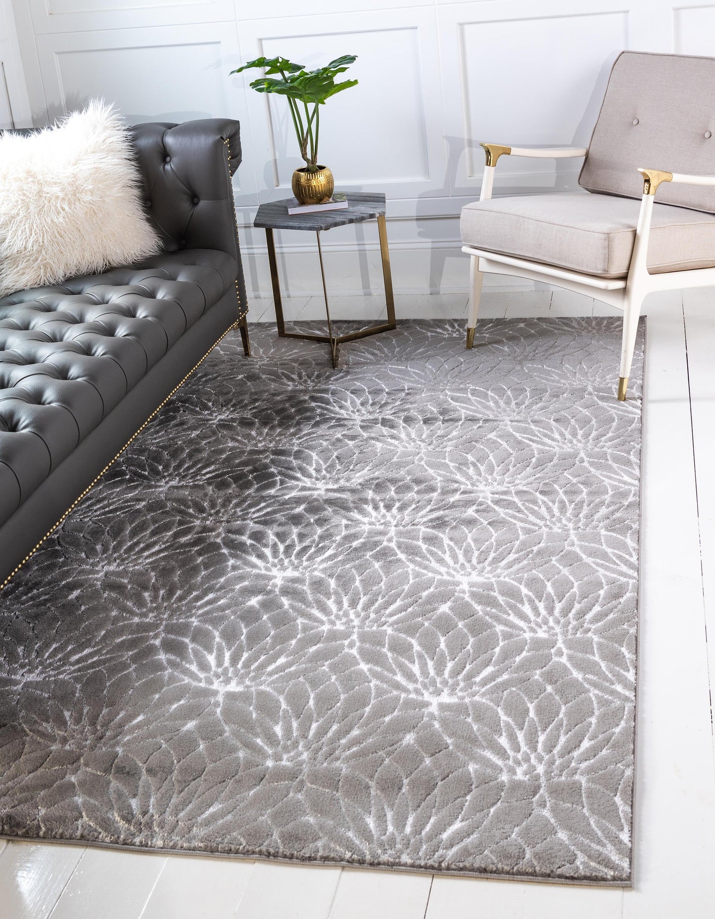 Area Rug – Modern, Lotus Flower Pattern Luxury