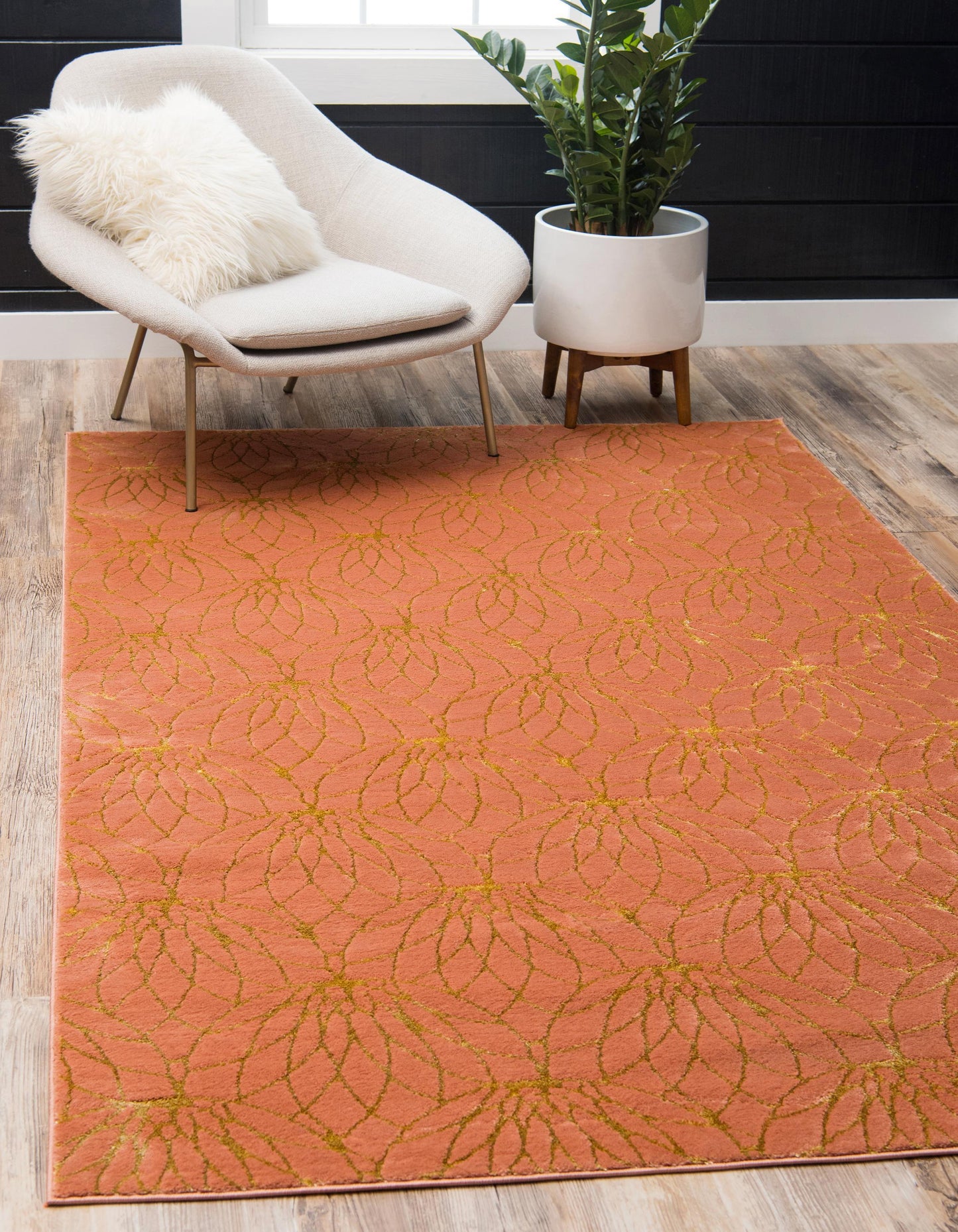 Area Rug – Modern, Lotus Flower Pattern Luxury