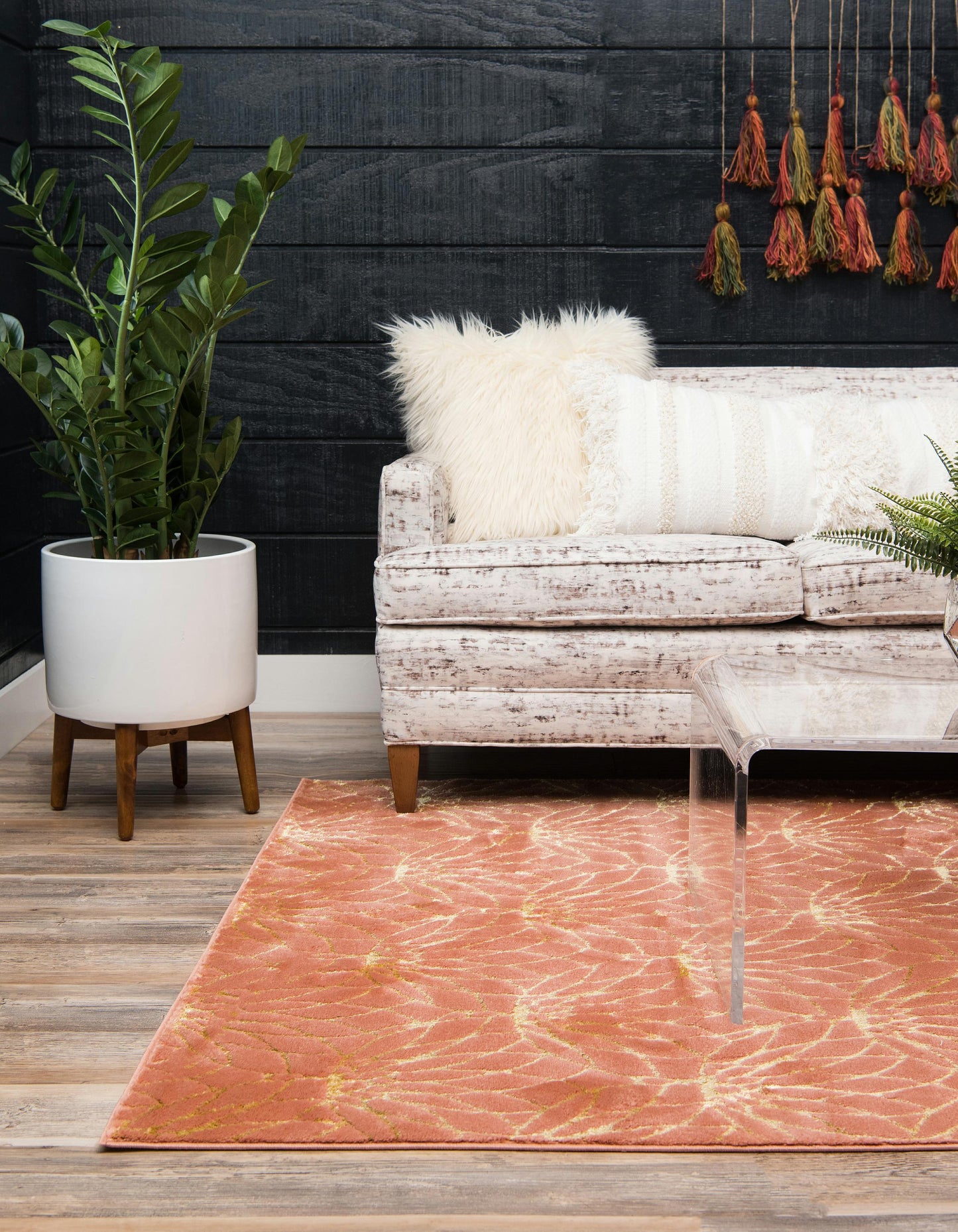 Area Rug – Modern, Lotus Flower Pattern Luxury