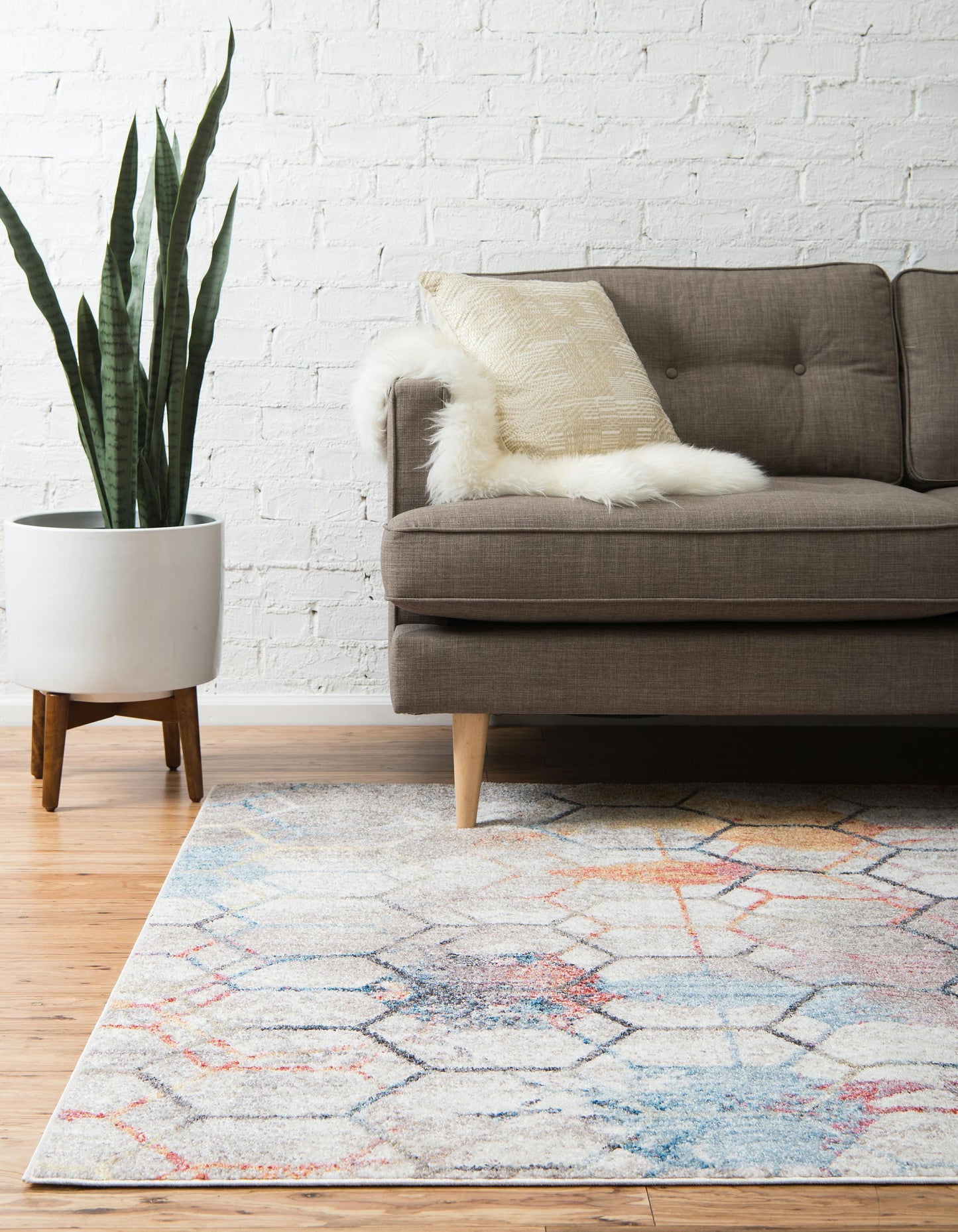 Area Rug – Modern, Hexagon Pattern Color Blend