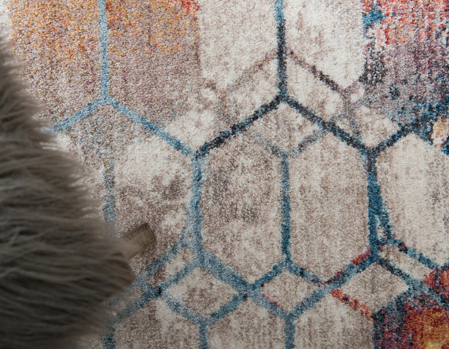 Area Rug – Modern, Hexagon Pattern Color Blend