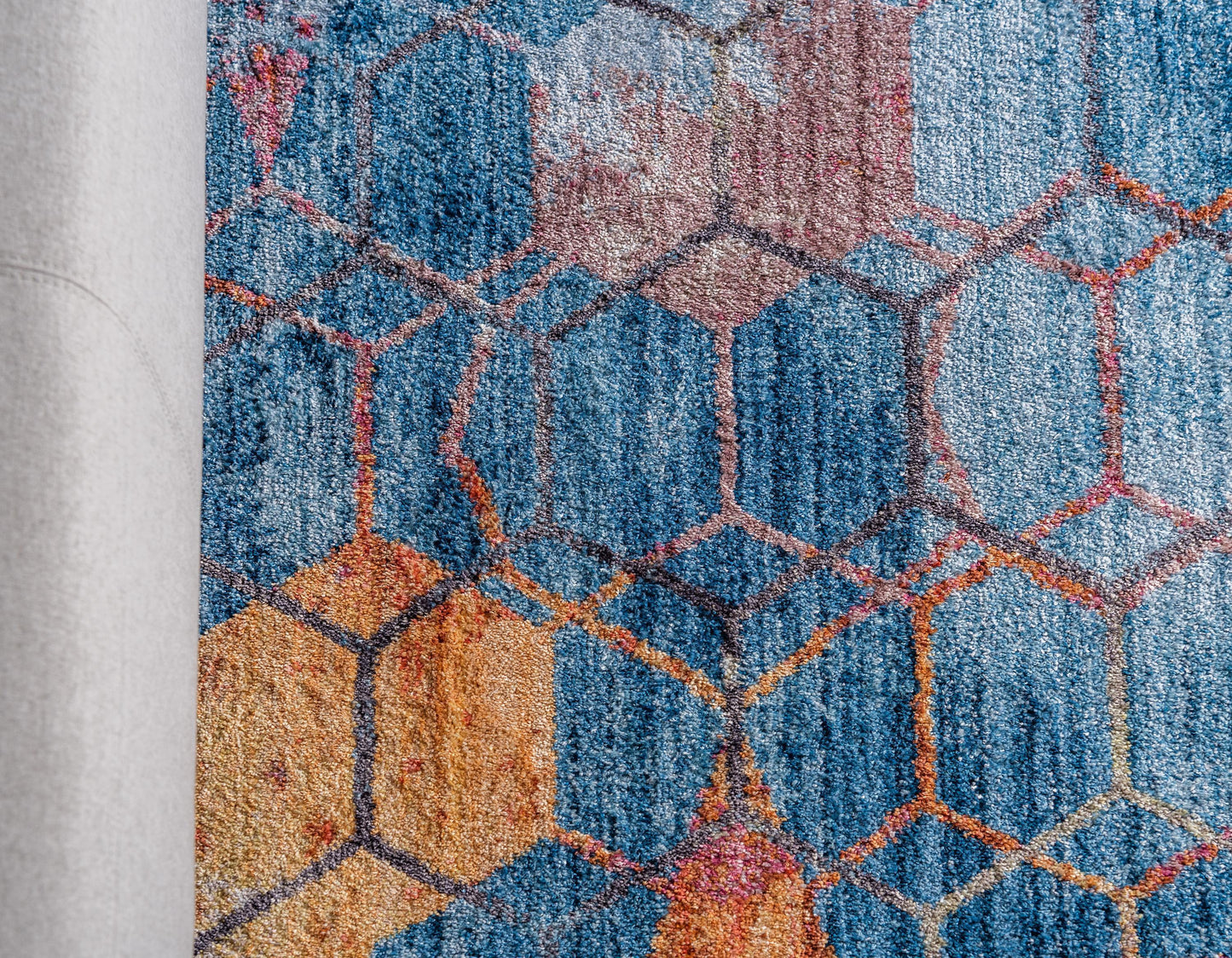 Area Rug – Modern, Hexagon Pattern Color Blend